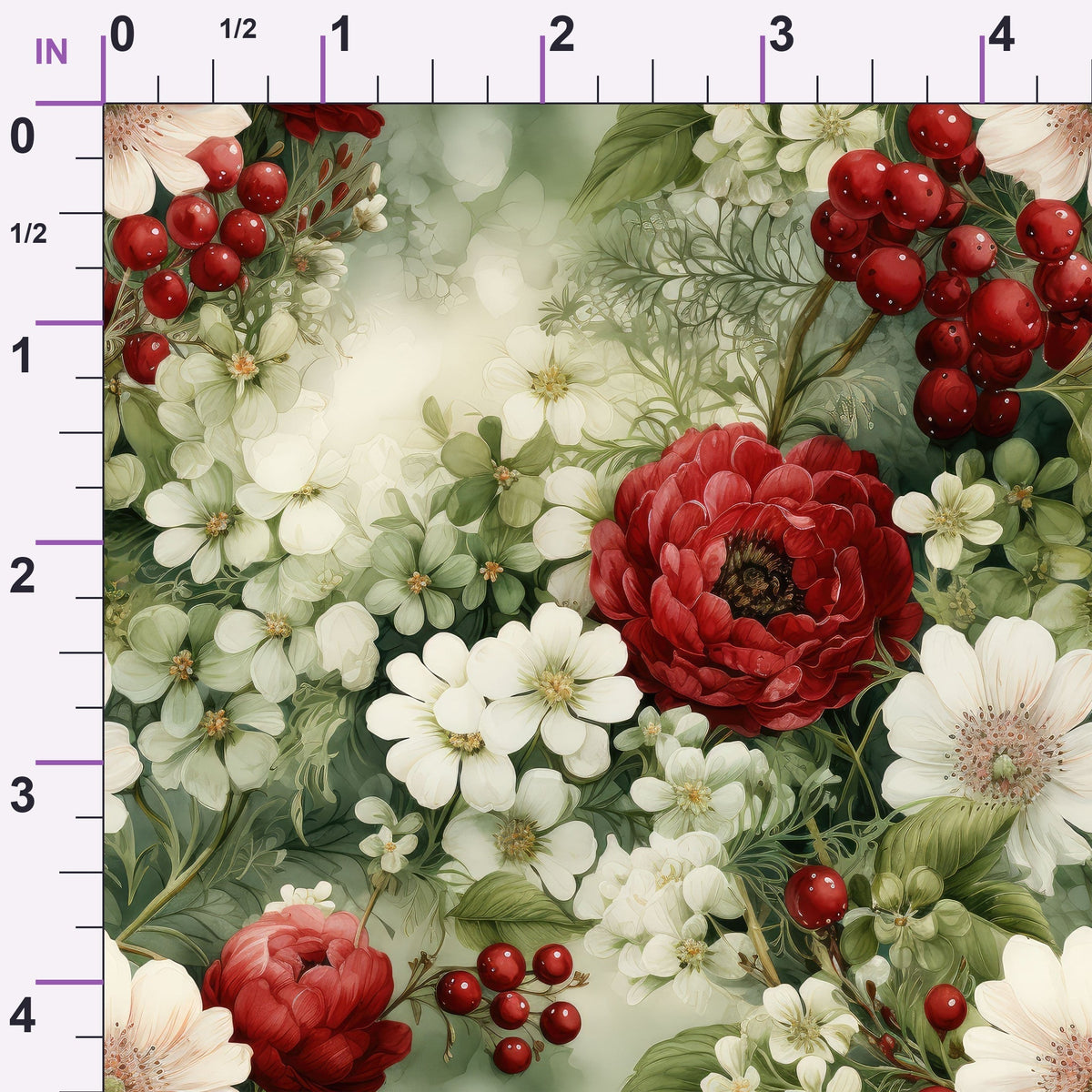 Winterberry Blooms Pattern 16 Minky Fabric