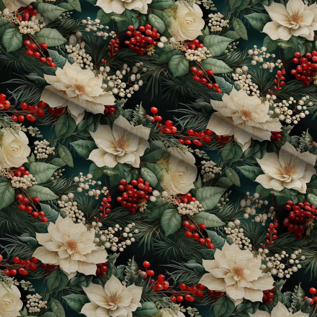 Winterberry Blooms Pattern 3 Minky Fabric
