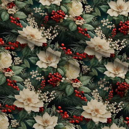 Winterberry Blooms Pattern 3 Minky Fabric