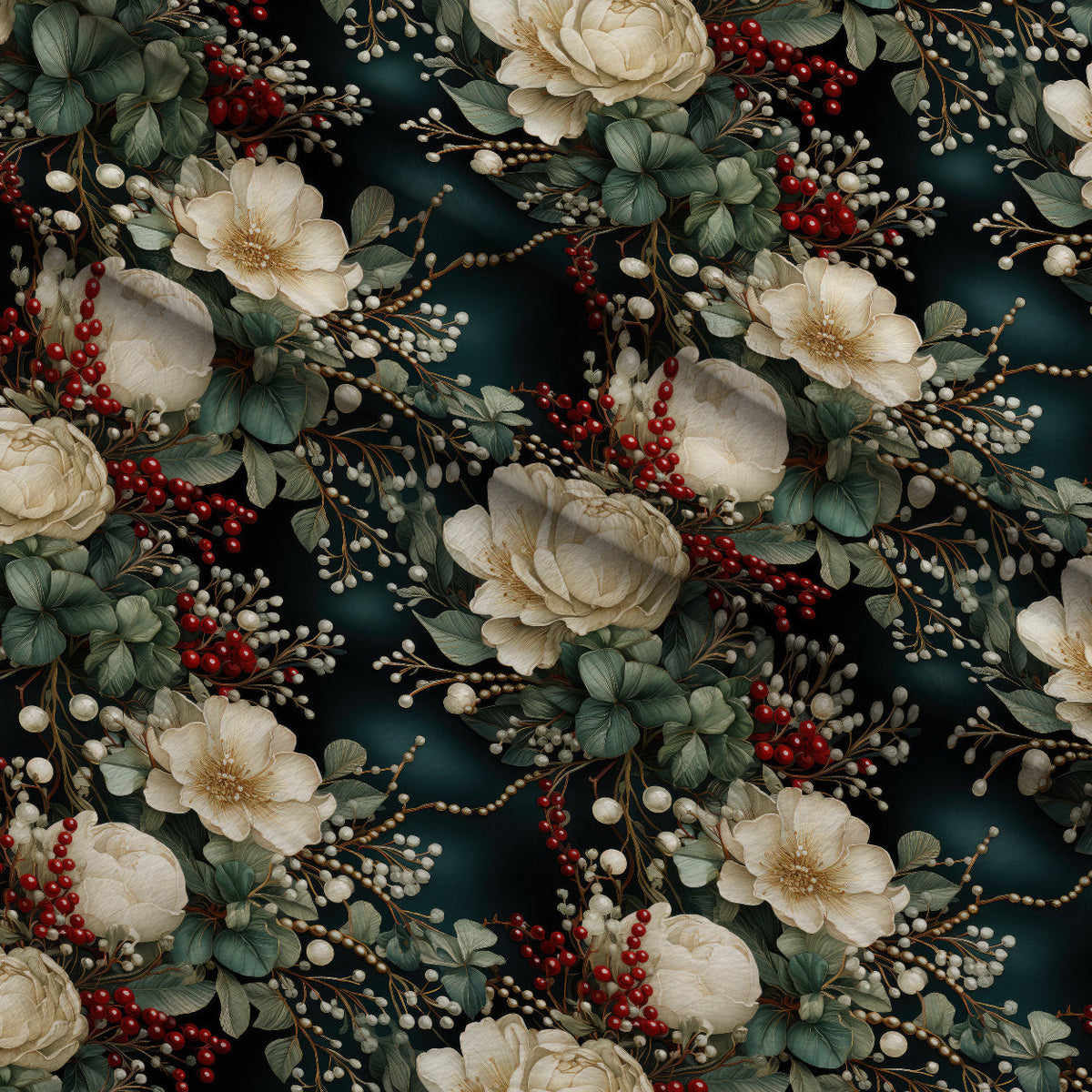 Winterberry Blooms Pattern 4 Minky Fabric