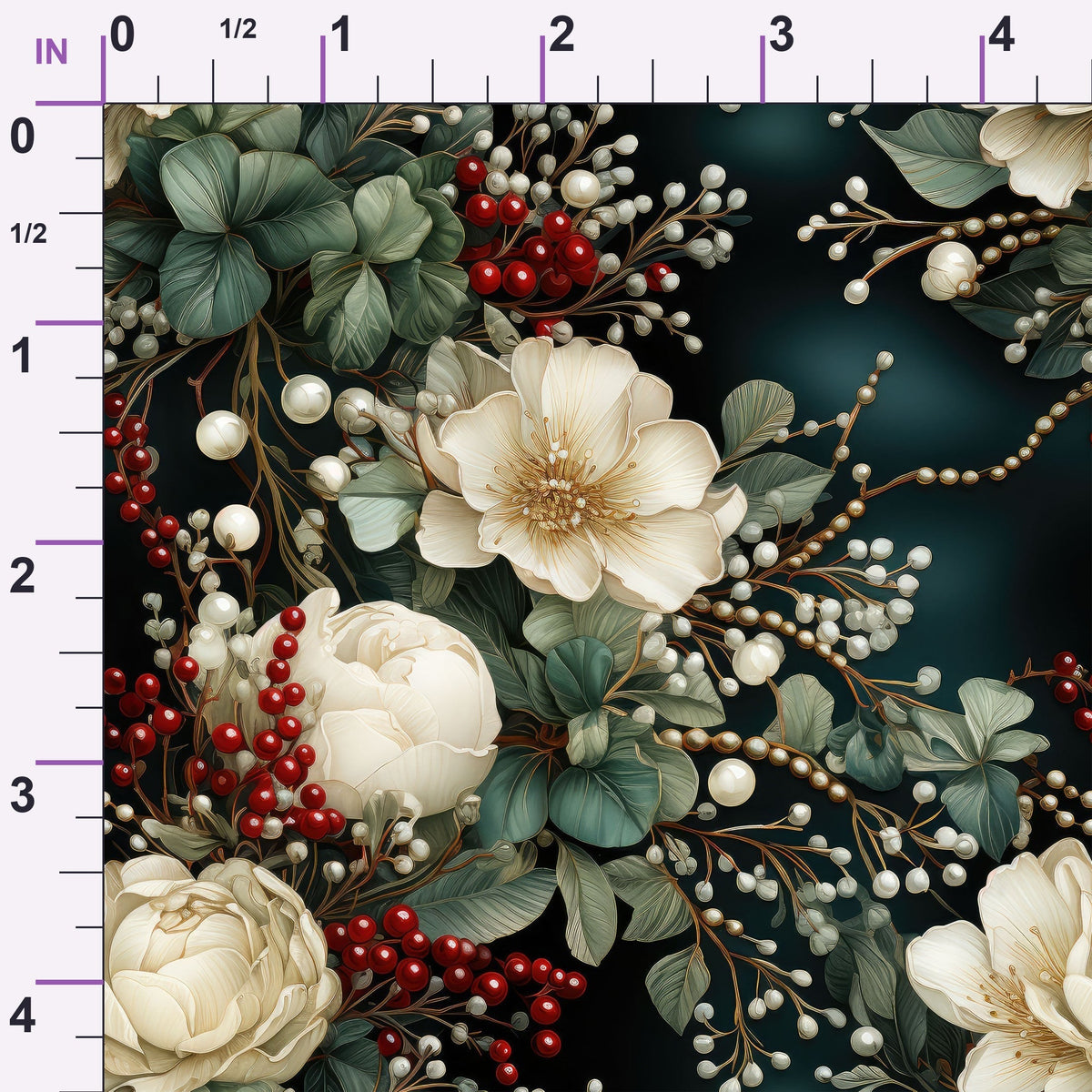 Winterberry Blooms Pattern 4 Minky Fabric