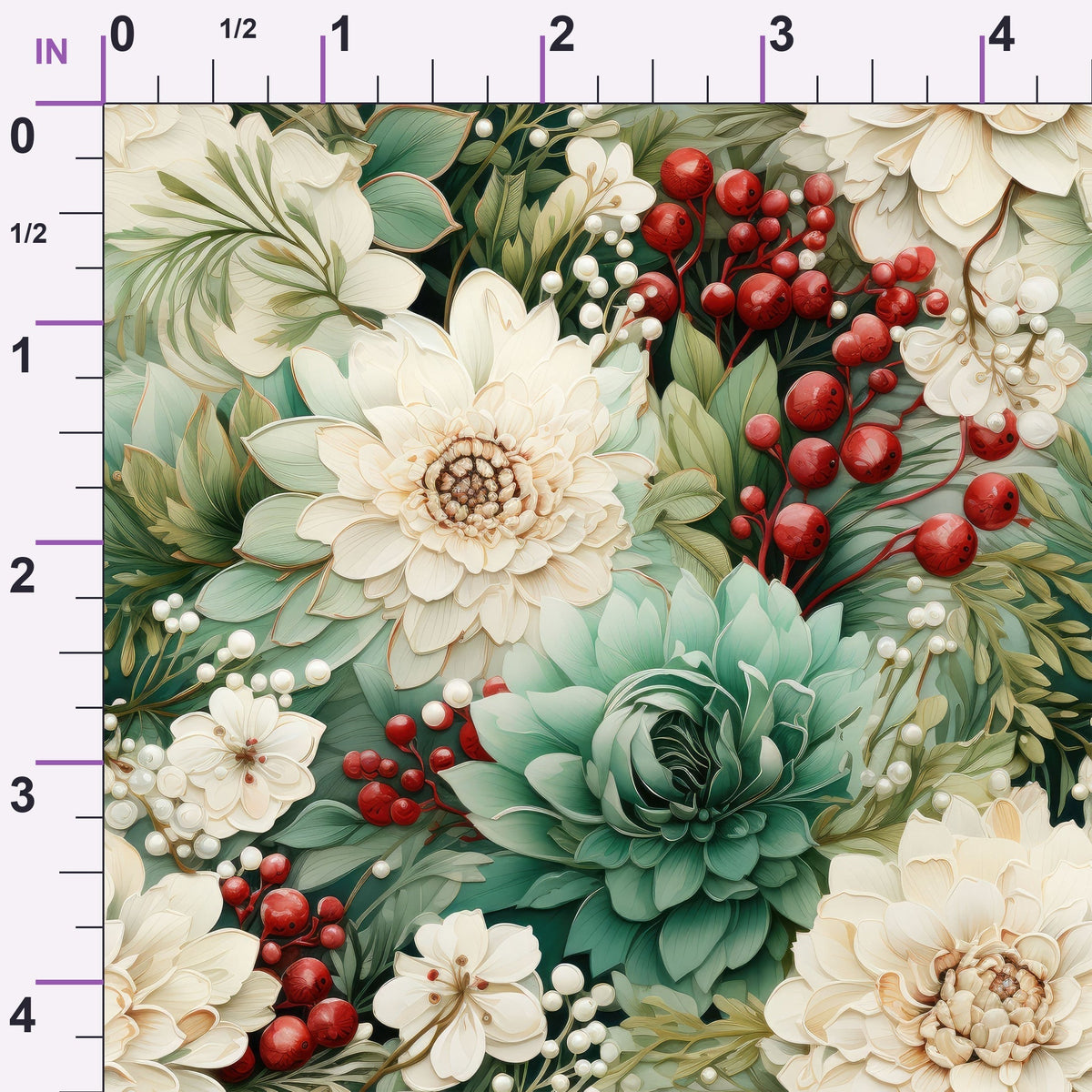 Winterberry Blooms Pattern 8 Minky Fabric