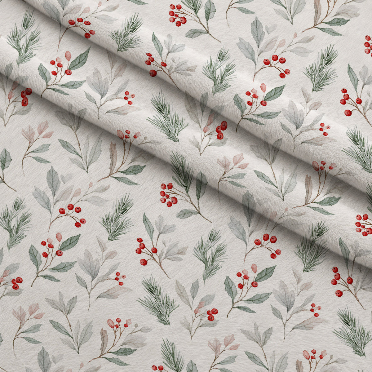 Winterberry Sprigs Pattern 1 Minky Fabric