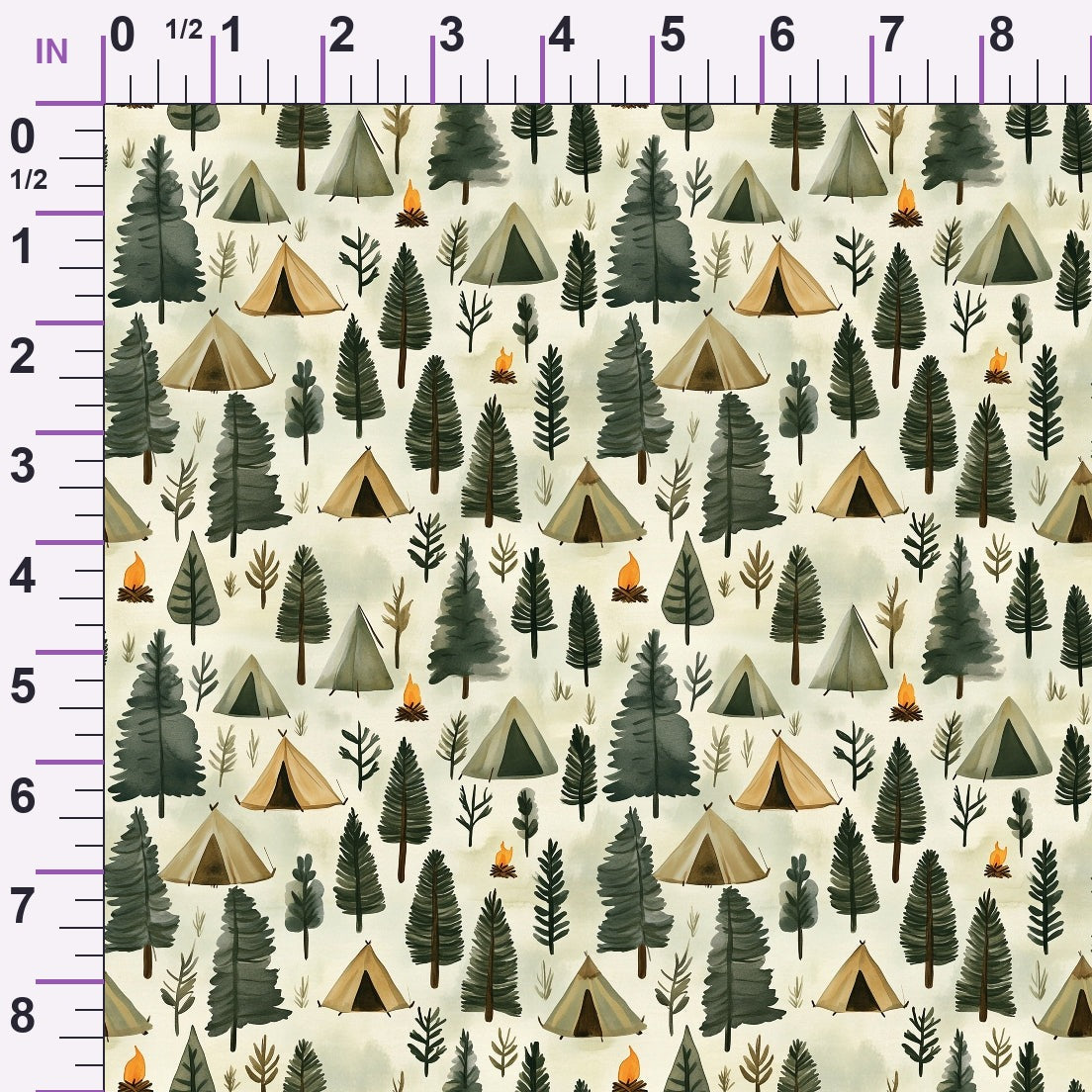 Woodland Campsite Pattern 1 Minky Fabric