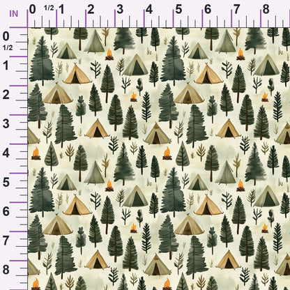 Woodland Campsite Pattern 1 Minky Fabric