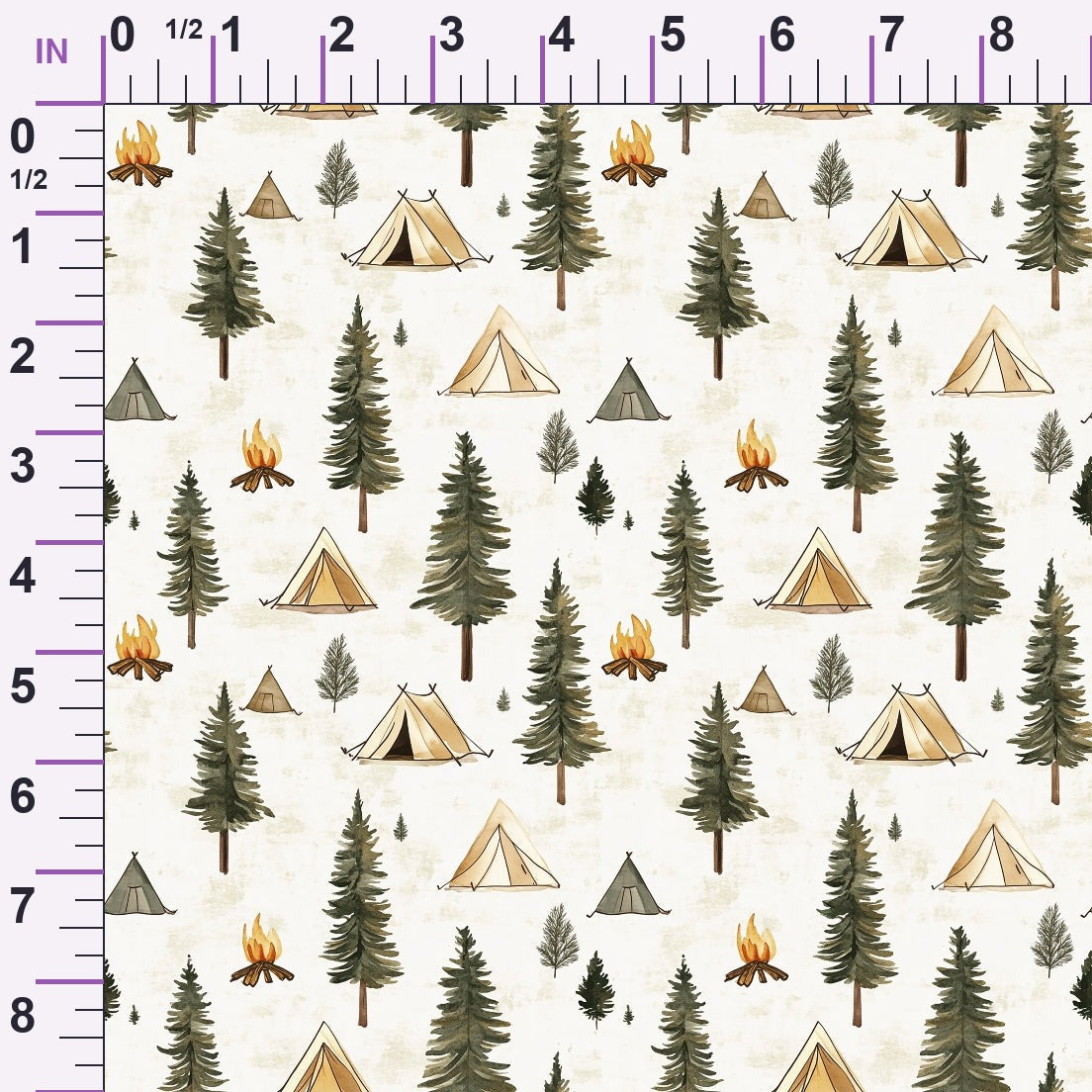 Woodland Campsite Pattern 2 Minky Fabric