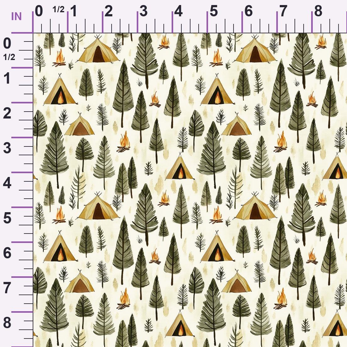Woodland Campsite Pattern 3 Minky Fabric
