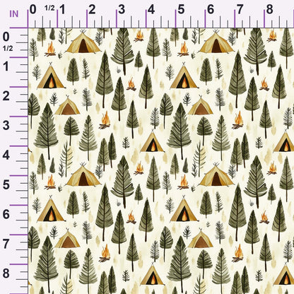 Woodland Campsite Pattern 3 Minky Fabric