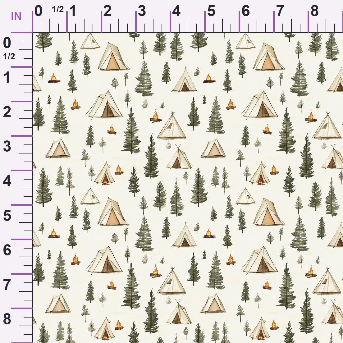 Woodland Campsite Pattern 4 Minky Fabric