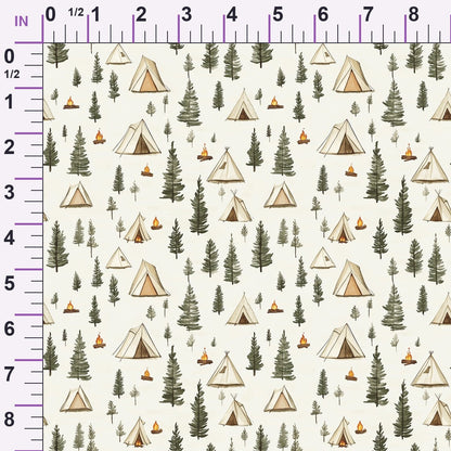 Woodland Campsite Pattern 4 Minky Fabric