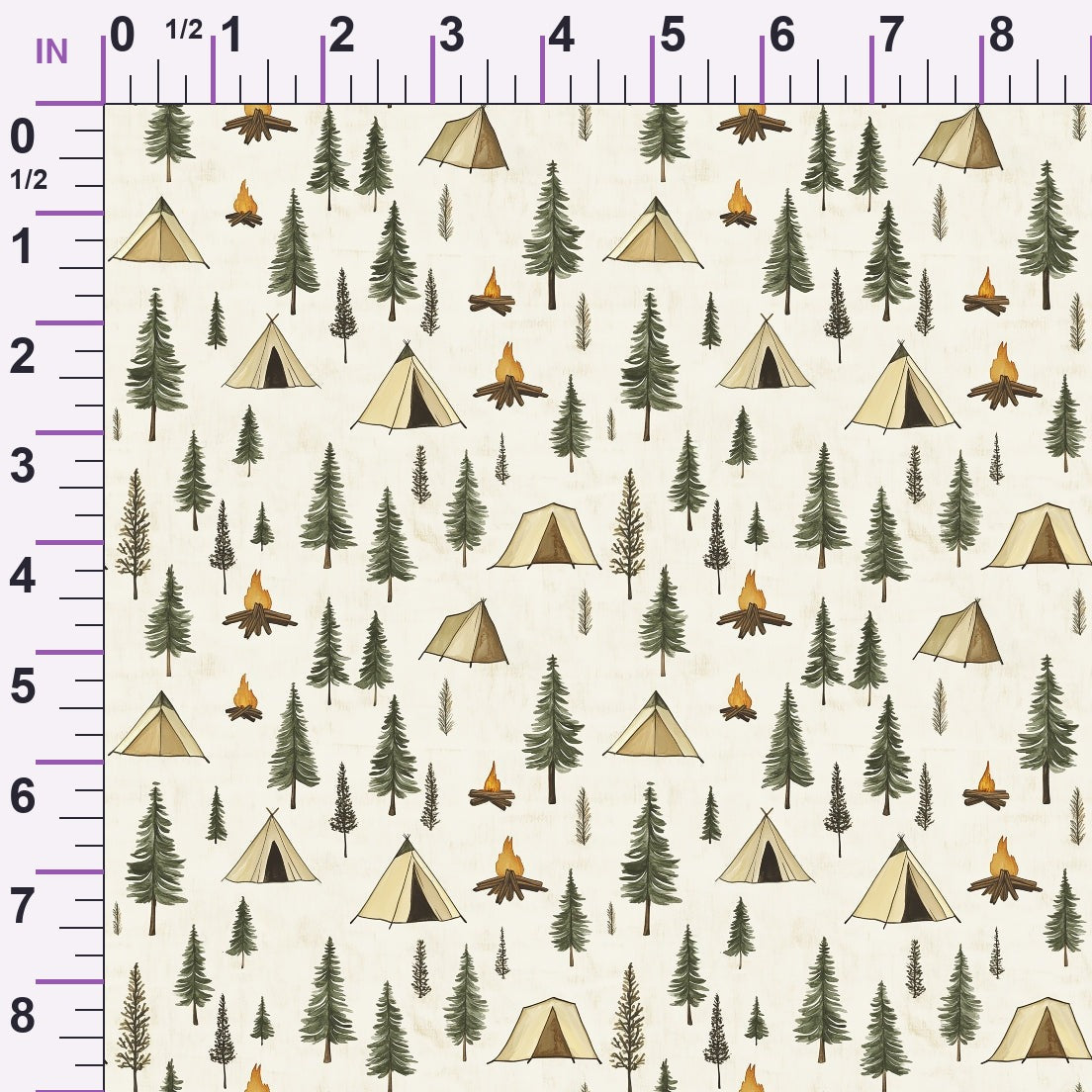 Woodland Campsite Pattern 6 Minky Fabric