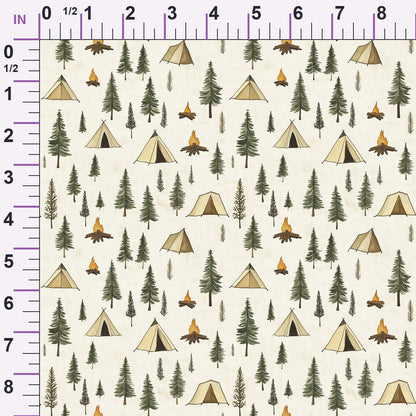 Woodland Campsite Pattern 6 Minky Fabric