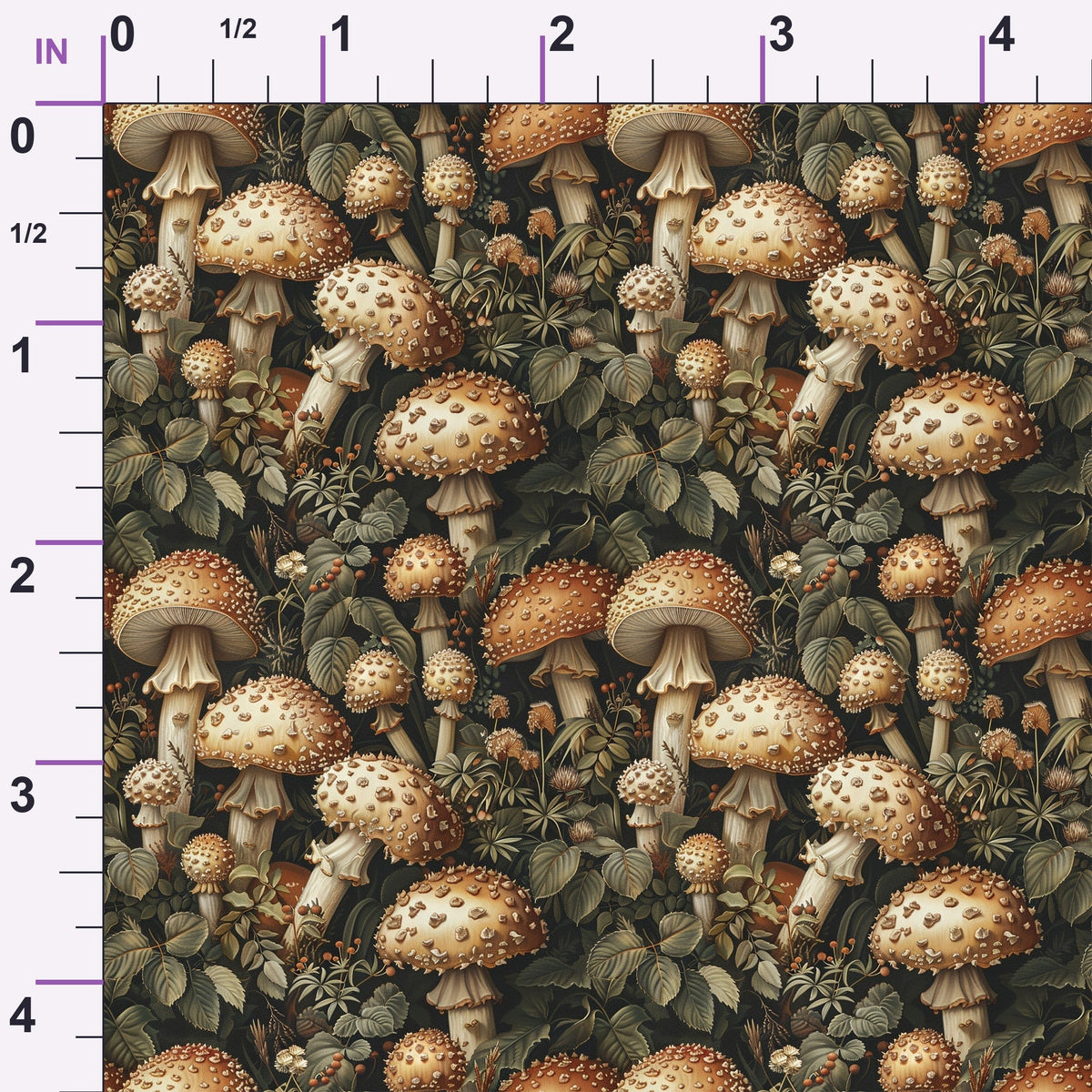 Woodland Toadstools Pattern 2 Minky Fabric