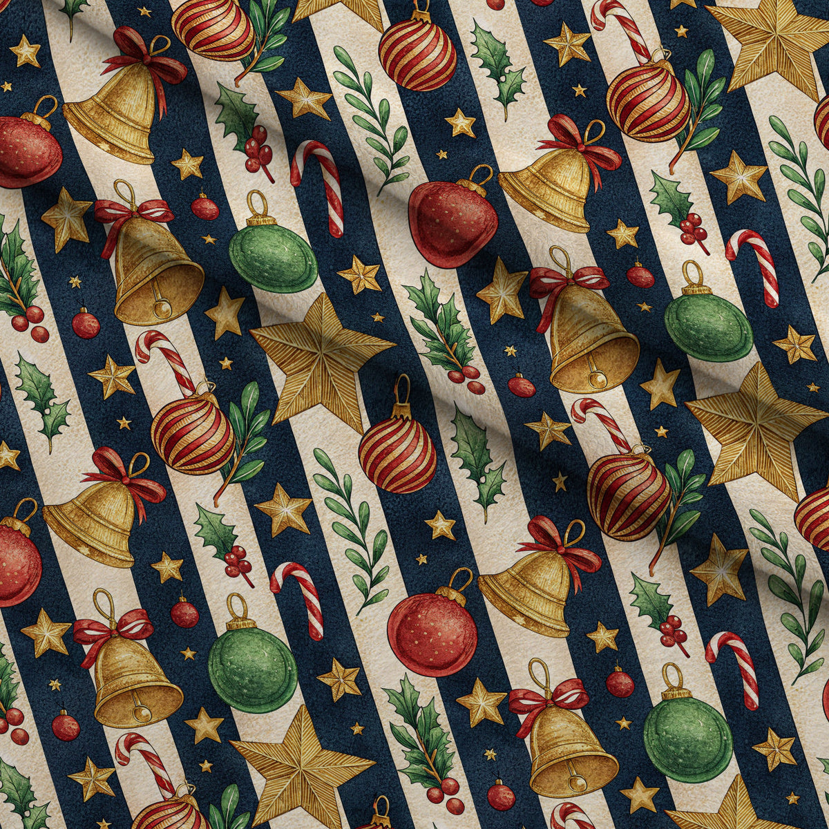 Yuletide Baubles Pattern 10 Minky Fabric