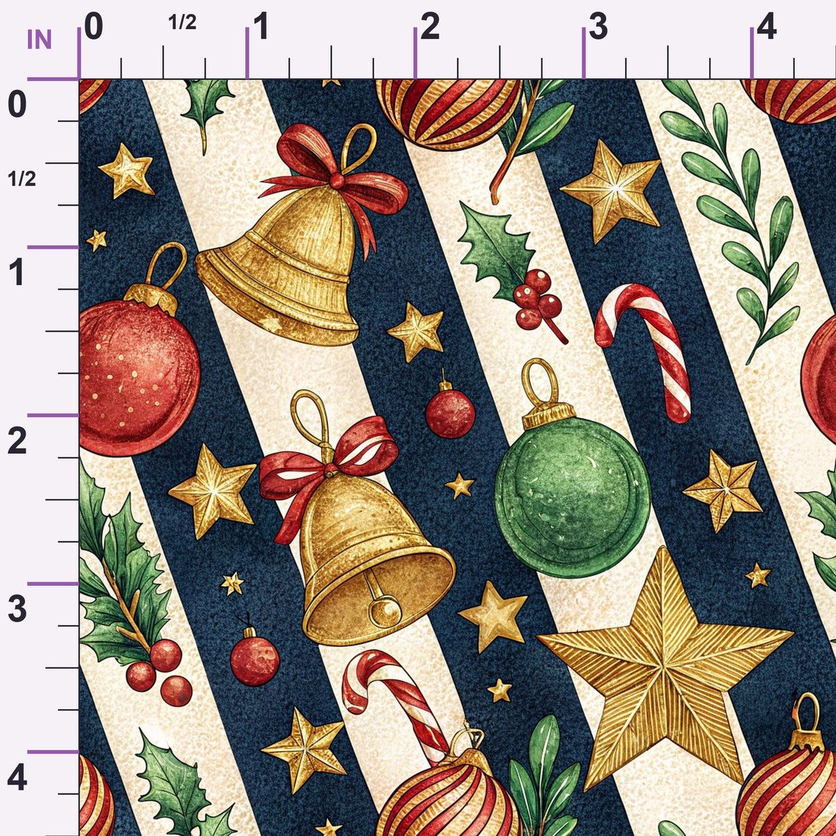 Yuletide Baubles Pattern 10 Minky Fabric