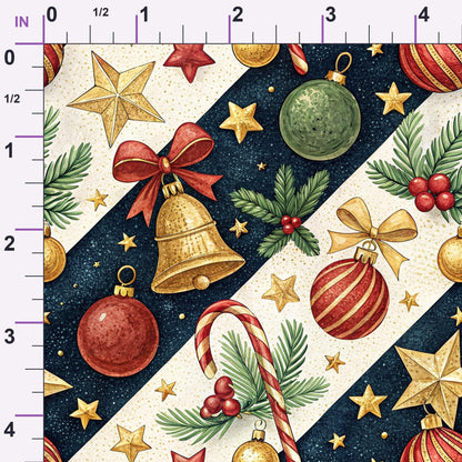 Yuletide Baubles Pattern 2 Minky Fabric