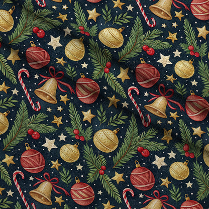 Yuletide Baubles Pattern 3 Minky Fabric