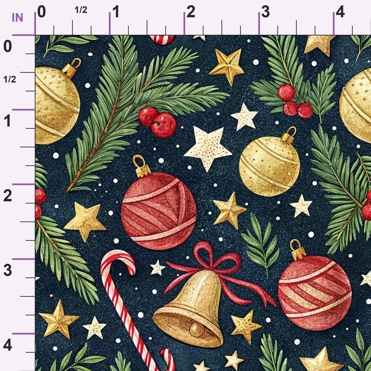 Yuletide Baubles Pattern 3 Minky Fabric