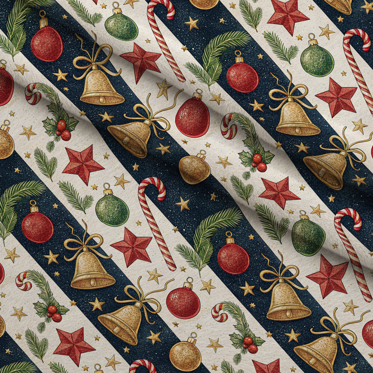 Yuletide Baubles Pattern 5 Minky Fabric