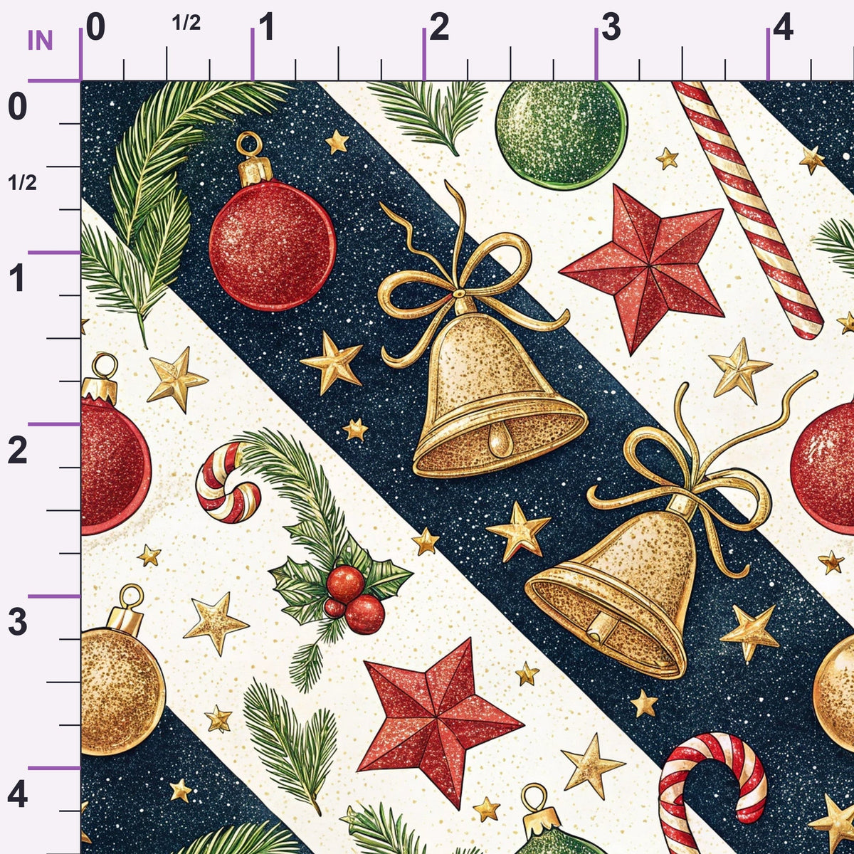 Yuletide Baubles Pattern 5 Minky Fabric