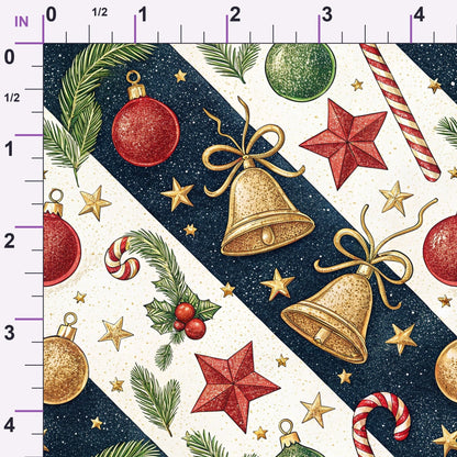 Yuletide Baubles Pattern 5 Minky Fabric