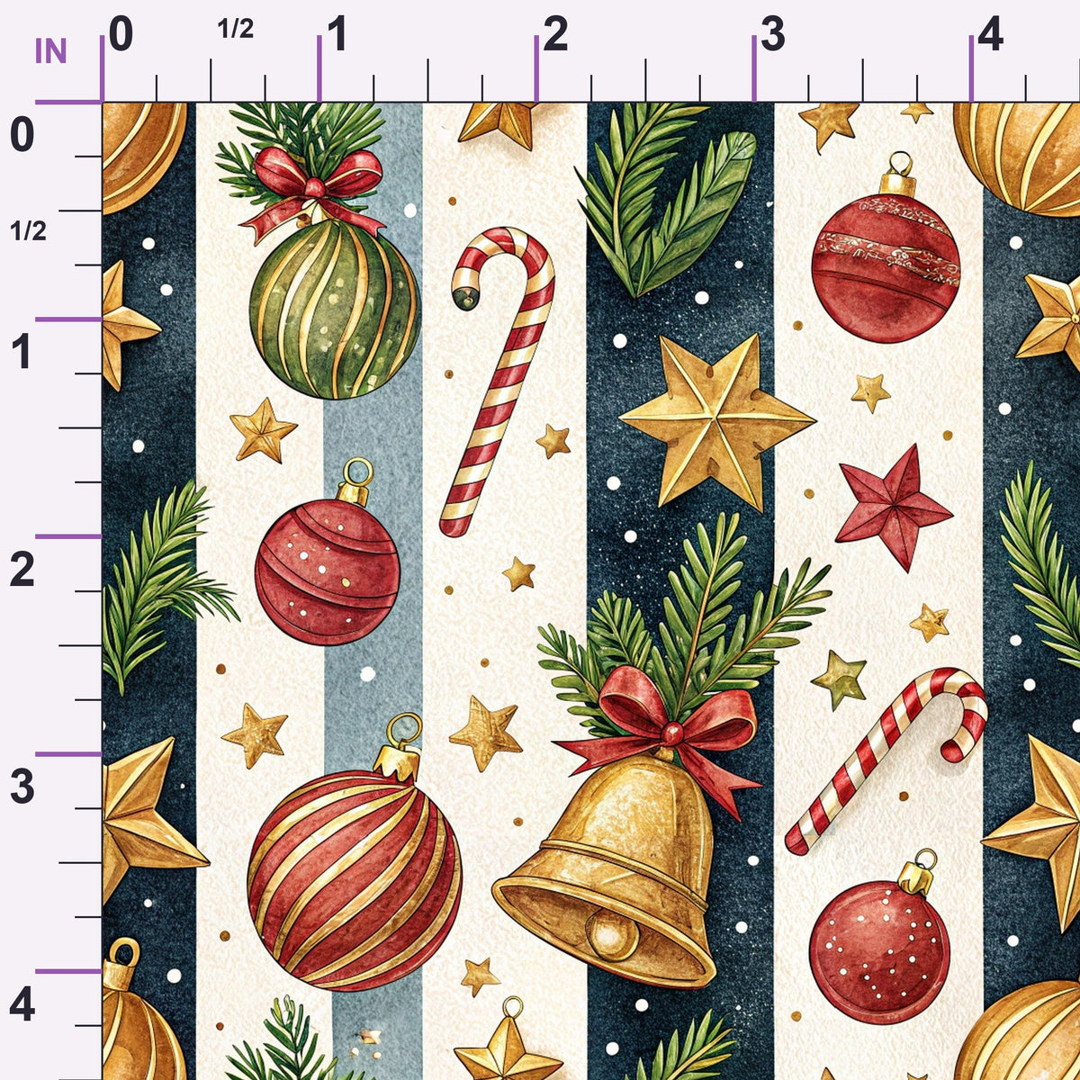 Yuletide Baubles Pattern 6 Minky Fabric