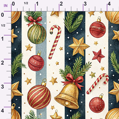 Yuletide Baubles Pattern 6 Minky Fabric