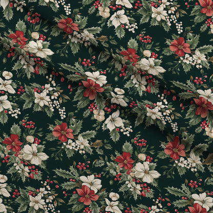 Yuletide Blooms Pattern 1 Minky Fabric