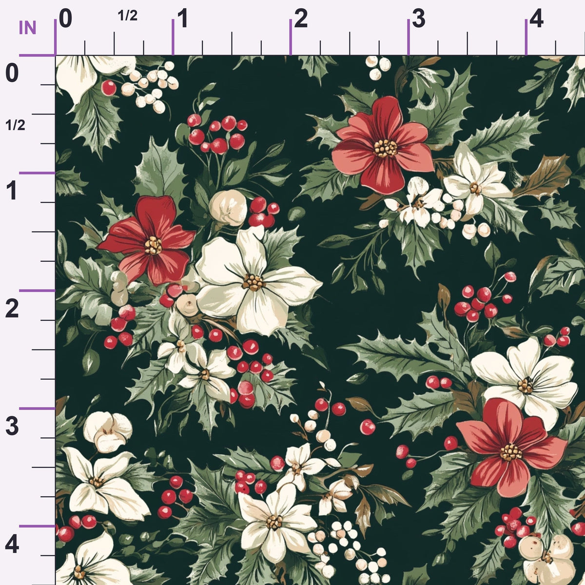 Yuletide Blooms Pattern 1 Minky Fabric