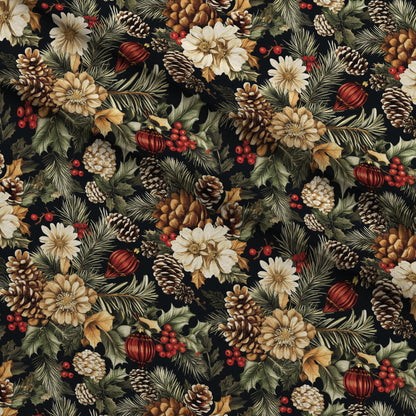 Yuletide Blooms Pattern 3 Minky Fabric