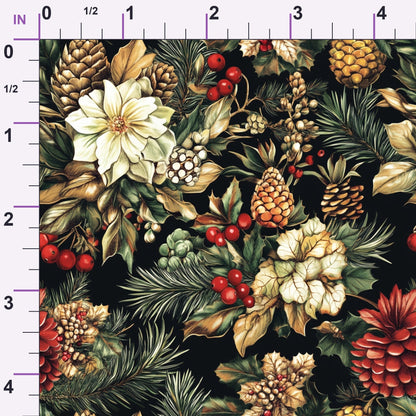 Yuletide Blooms Pattern 4 Minky Fabric