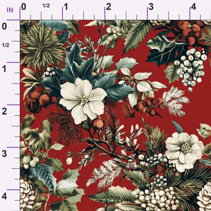 Yuletide Blooms Pattern 5 Minky Fabric