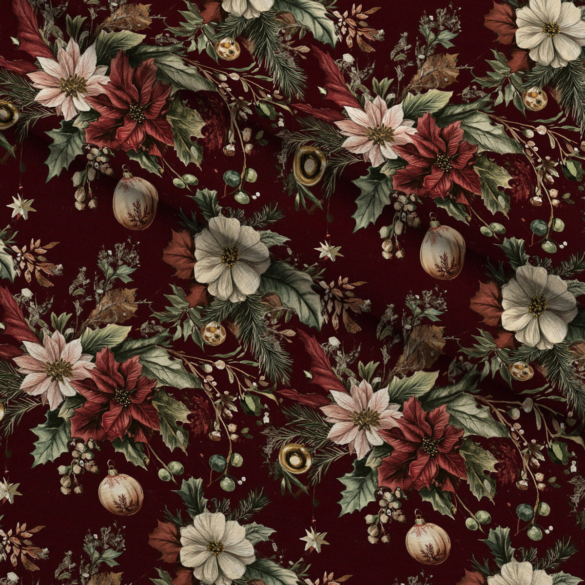 Yuletide Blooms Pattern 7 Minky Fabric