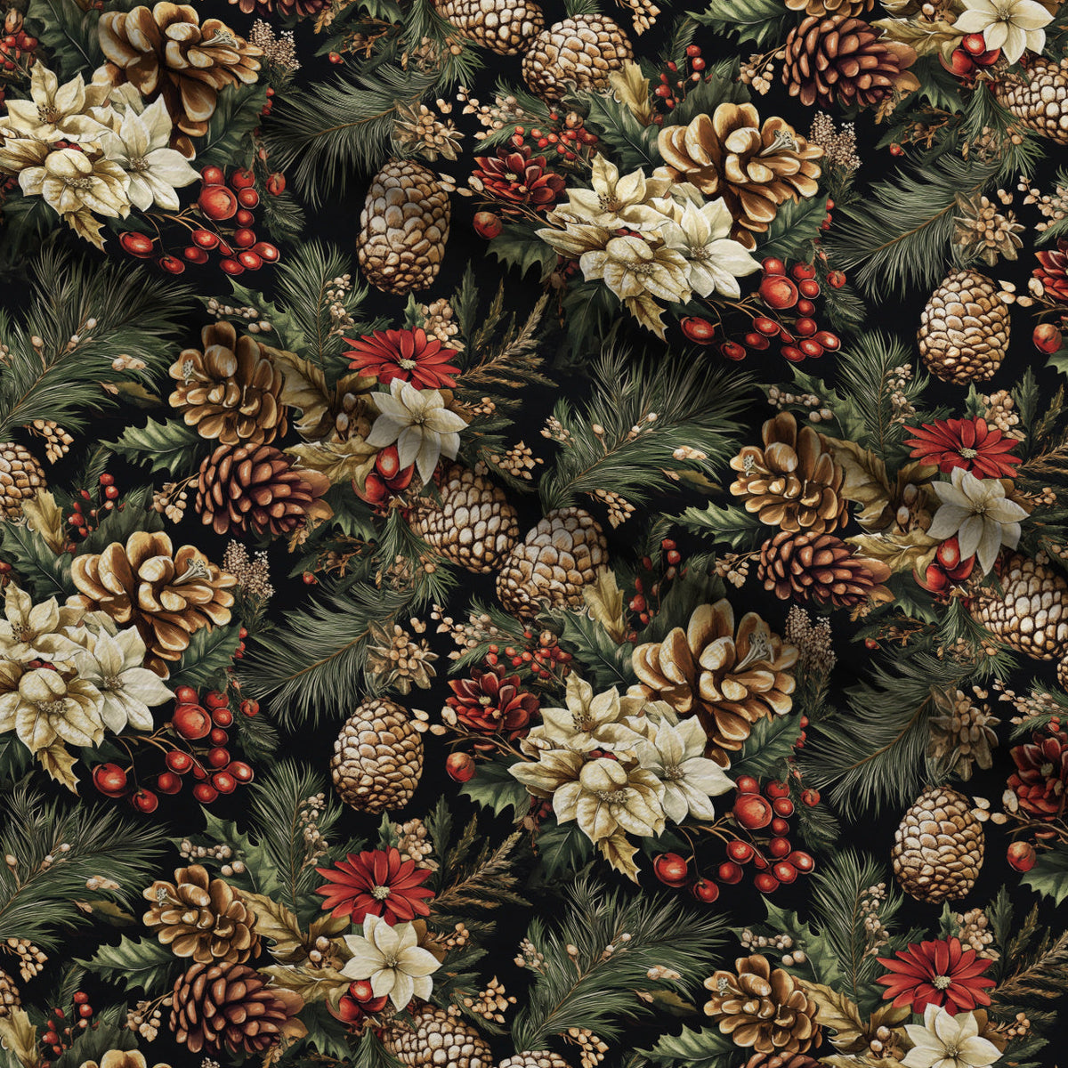 Yuletide Blooms Pattern 9 Minky Fabric