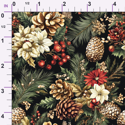 Yuletide Blooms Pattern 9 Minky Fabric