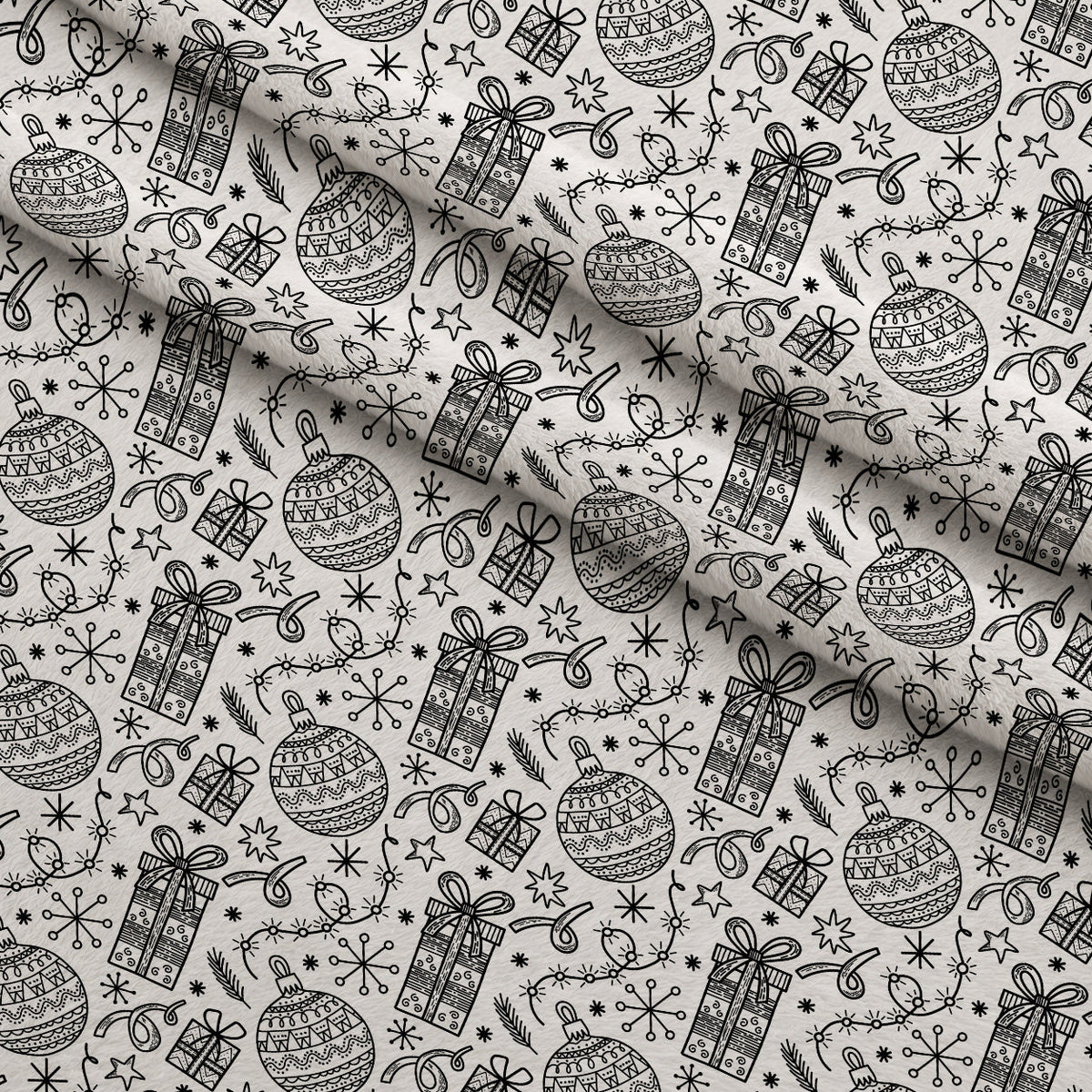 Yuletide Doodles Pattern 4 Minky Fabric