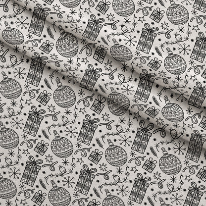 Yuletide Doodles Pattern 4 Minky Fabric