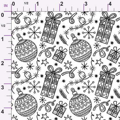 Yuletide Doodles Pattern 4 Minky Fabric