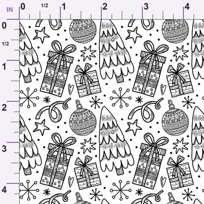 Yuletide Doodles Pattern 5 Minky Fabric