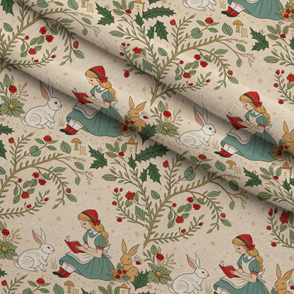 Yuletide Hare Pattern 31 Minky Fabric