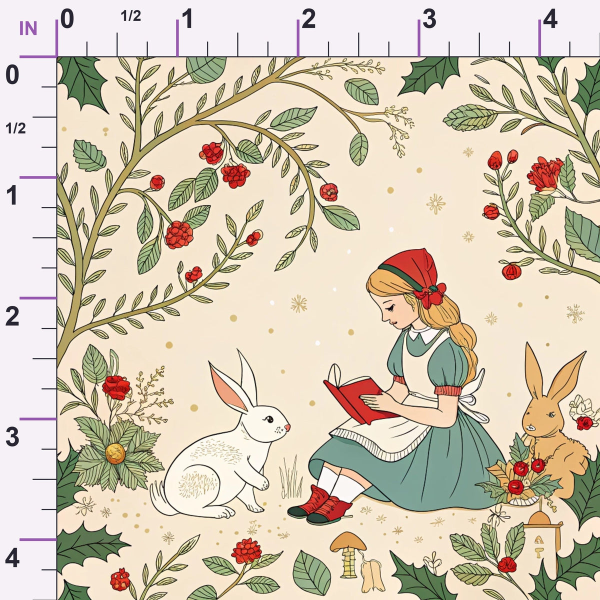 Yuletide Hare Pattern 31 Minky Fabric