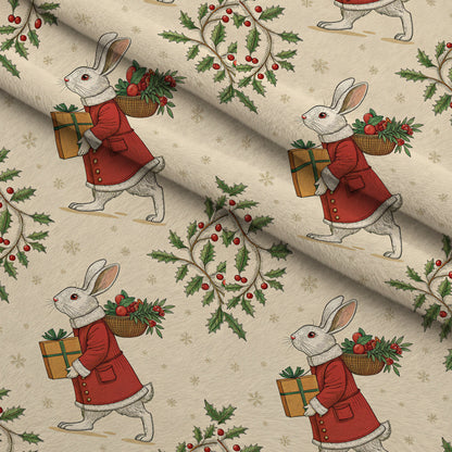 Yuletide Hare Pattern 32 Minky Fabric