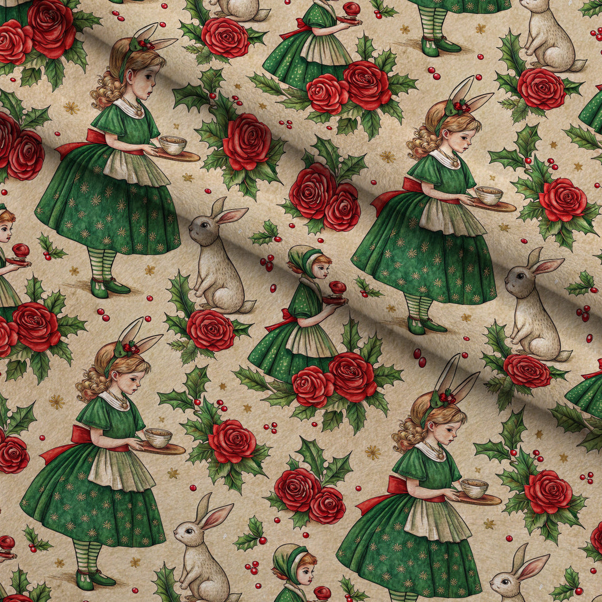 Yuletide Hare Pattern 33 Minky Fabric