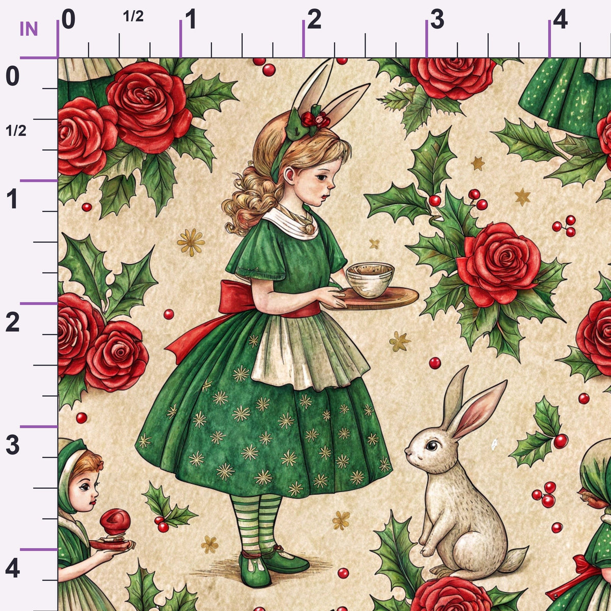 Yuletide Hare Pattern 33 Minky Fabric