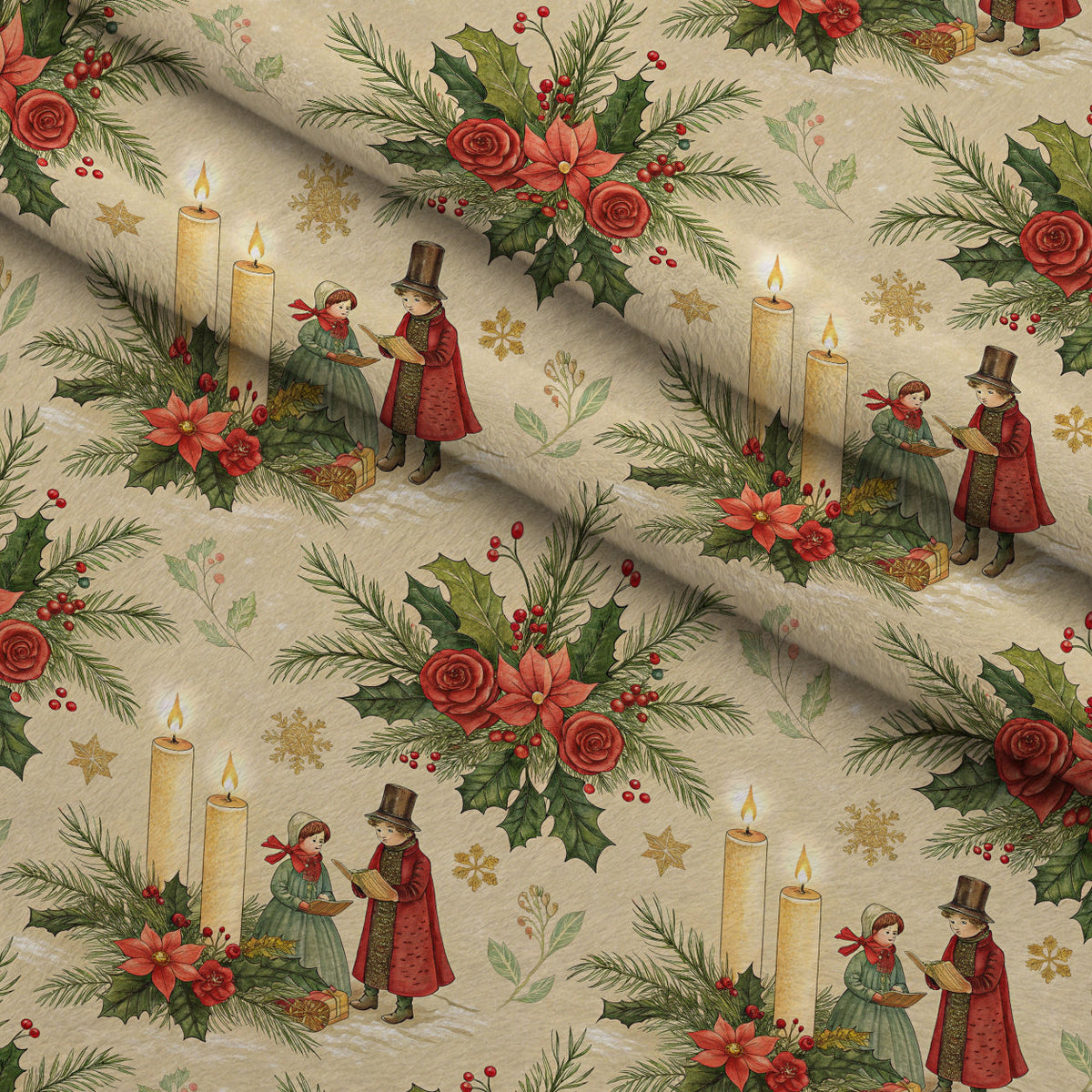 Yuletide Hare Pattern 34 Minky Fabric