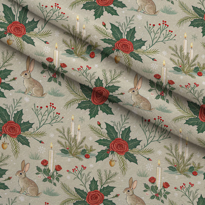 Yuletide Hare Pattern 35 Minky Fabric