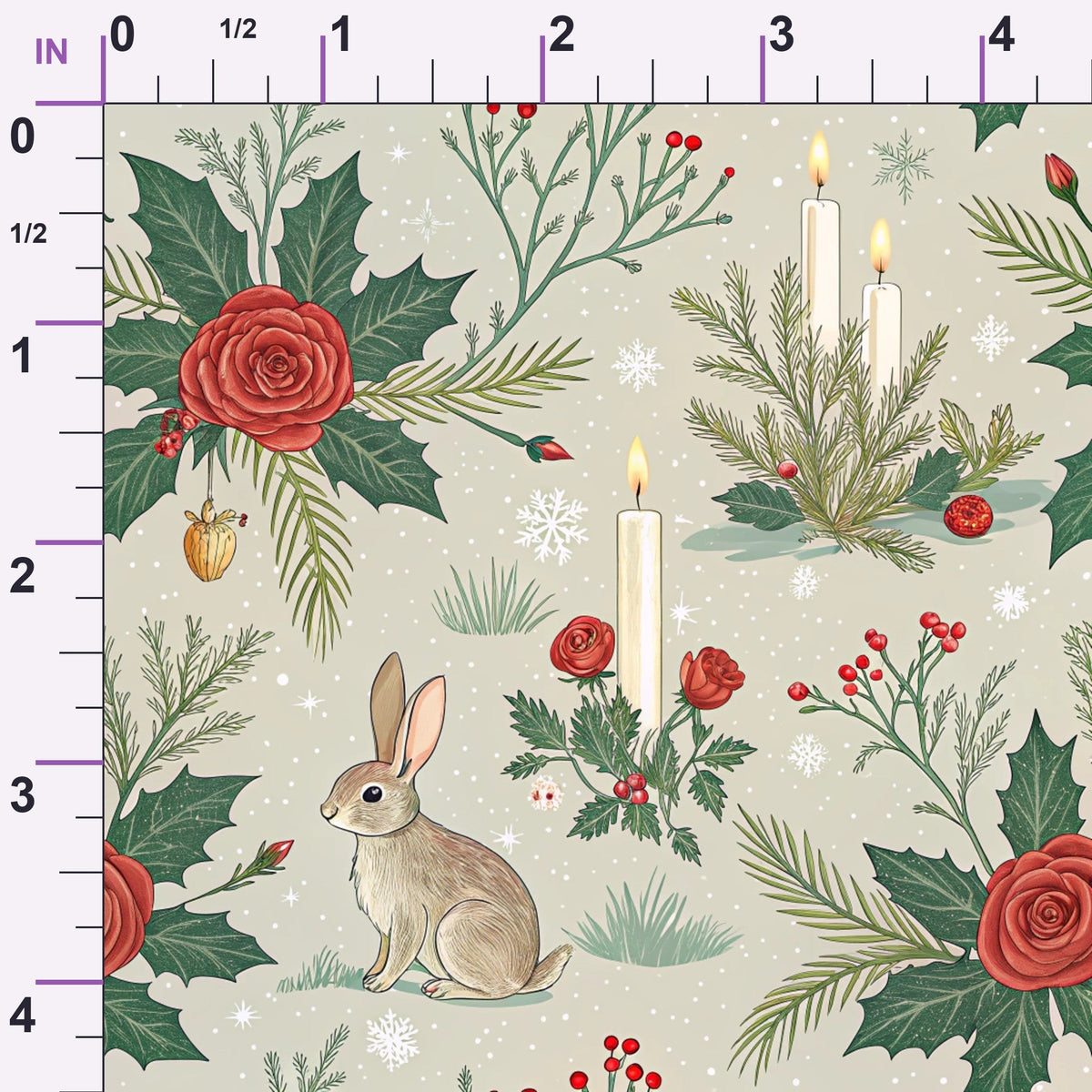 Yuletide Hare Pattern 35 Minky Fabric
