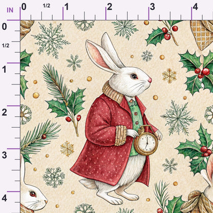 Yuletide Hare Pattern 36 Minky Fabric