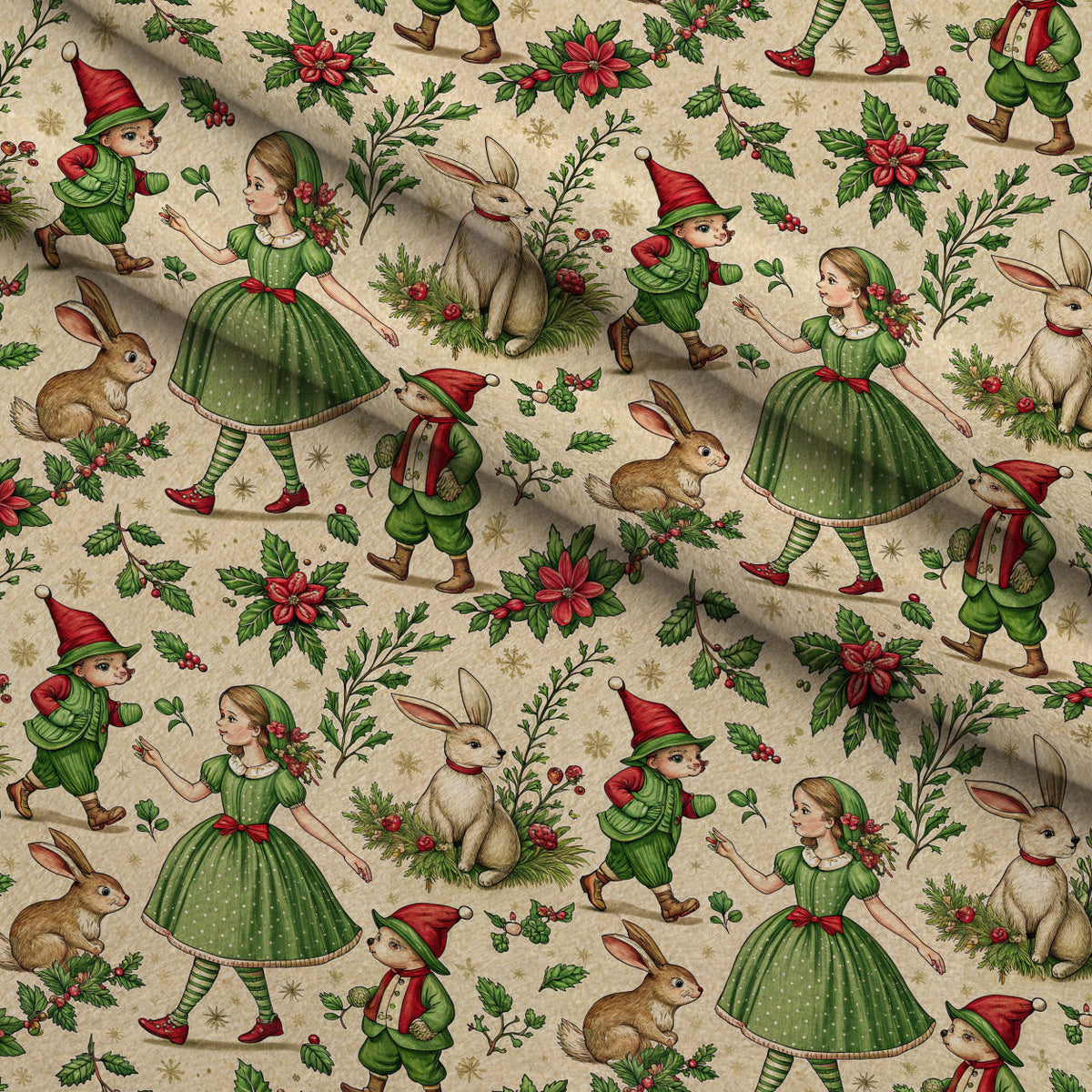 Yuletide Hare Pattern 39 Minky Fabric