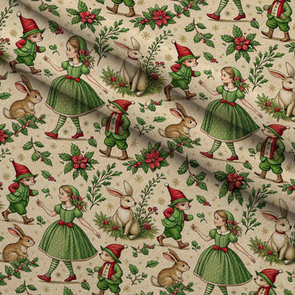 Yuletide Hare Pattern 39 Minky Fabric